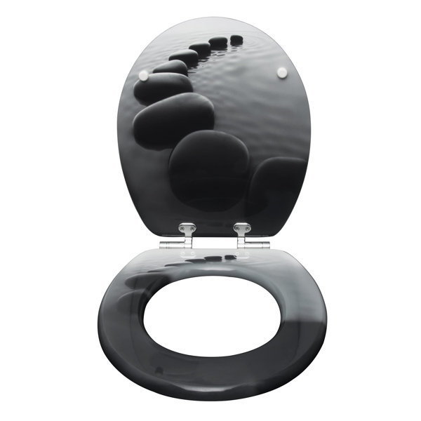 East Urban Home Premium Toilet Seat Toilet Seat With Soft Close, MDF